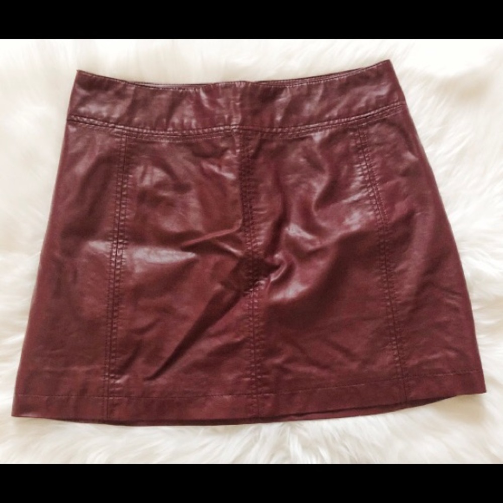 Free People Zip Vegan Leather Mini Skirt - Picture 2 of 10